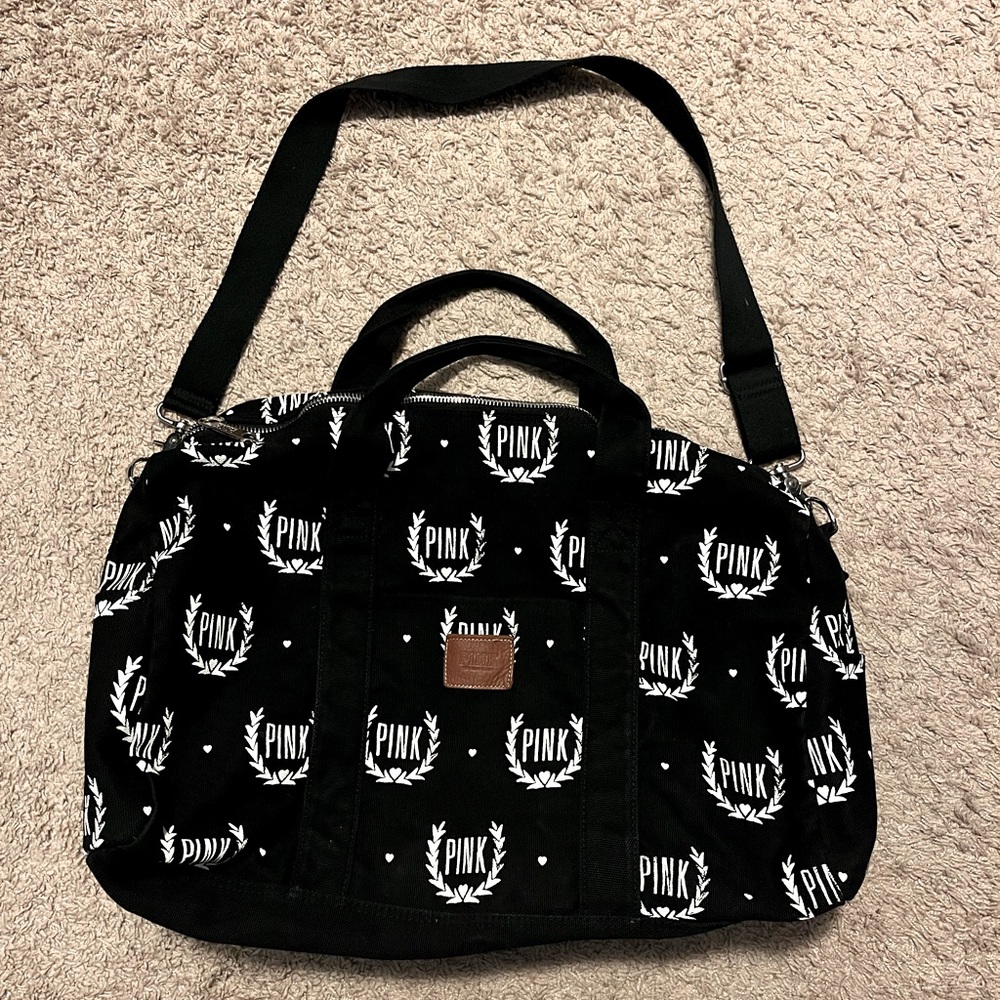 Vintage PINK Canvas Travel Duffle Bag